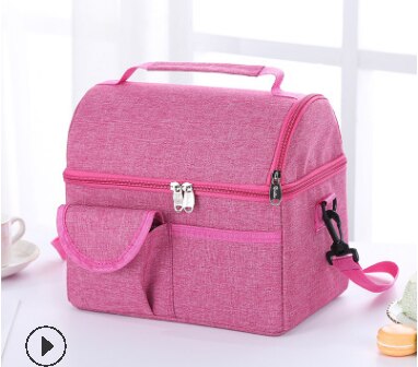 Bolsa de hielo grande de doble capa, bolsa de almacenamiento de leche materna, bolsa enfriadora de alimentos, seguro y cálido,: Rose Red