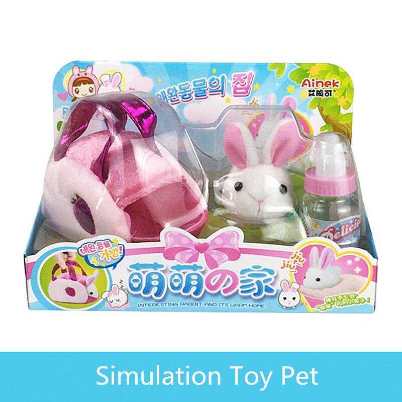 Simulering kæledyr legetøj induktion lyd og lys kanin husdyr legetøj kat kæledyr dukke kylling kæledyr dukke børnehus lege legetøj sæt: Kanin