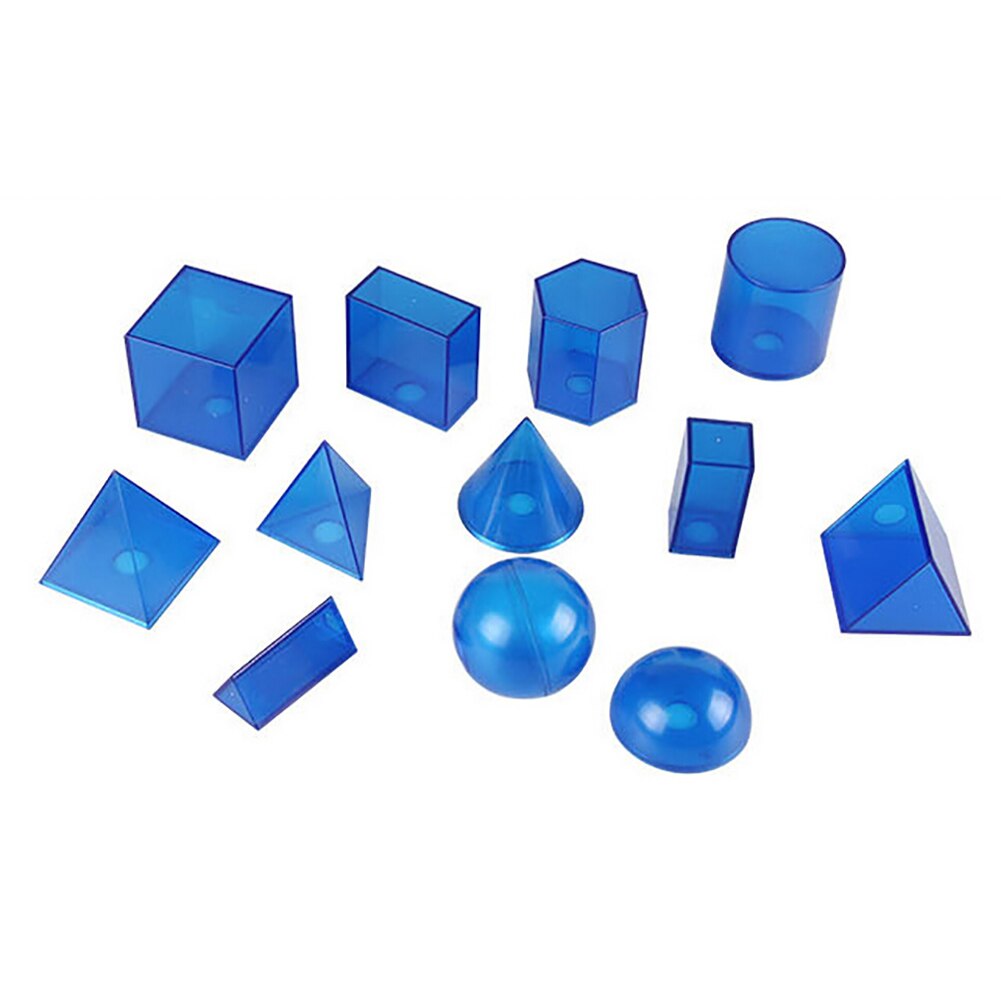 12 stk/sæt transparent 3d geometriske faste stoffer model aftagelige læremidler hjælpelegetøj udforske geometri volumen andre matematiske begreber
