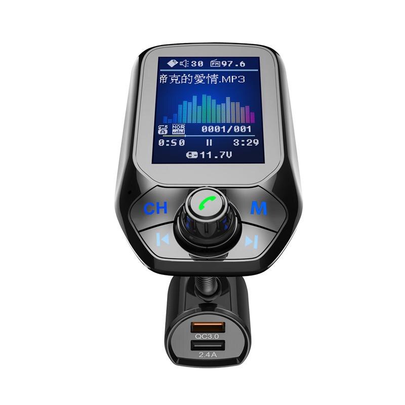 Chargeur allume-cigare bluetooth pour voiture à  mp3 lecteurs,  qc 3.0 port usb, kit mains libres pour véhicule, lecture de musique, prise pour appel téléphonique