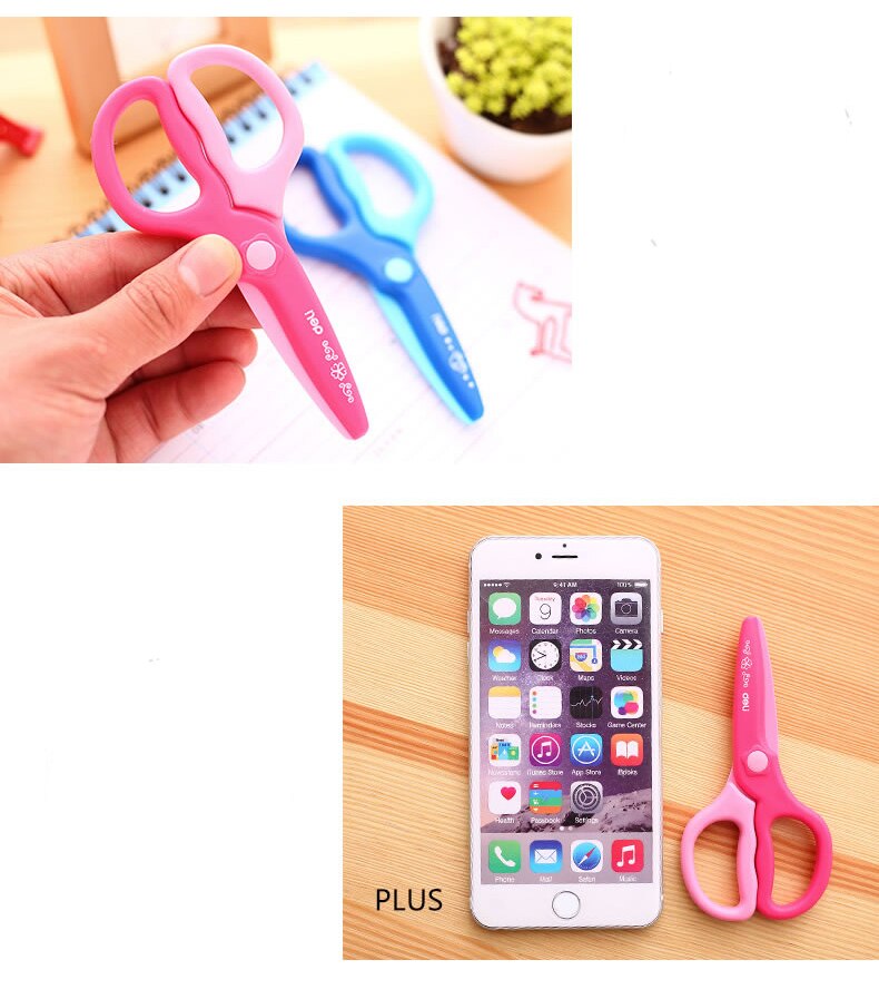 2 Pcs/Lot Cute Safe Plastic Scissor for School Stationery & Children