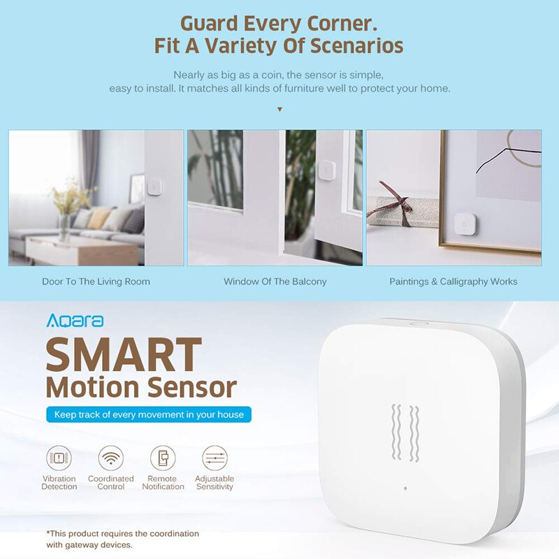 Aqara Smart Vibration Sensor Zigbee Motion Shock Sensor Detection Alarm Monitor Built In Gyro For Xiaomi Mijia Smart Home
