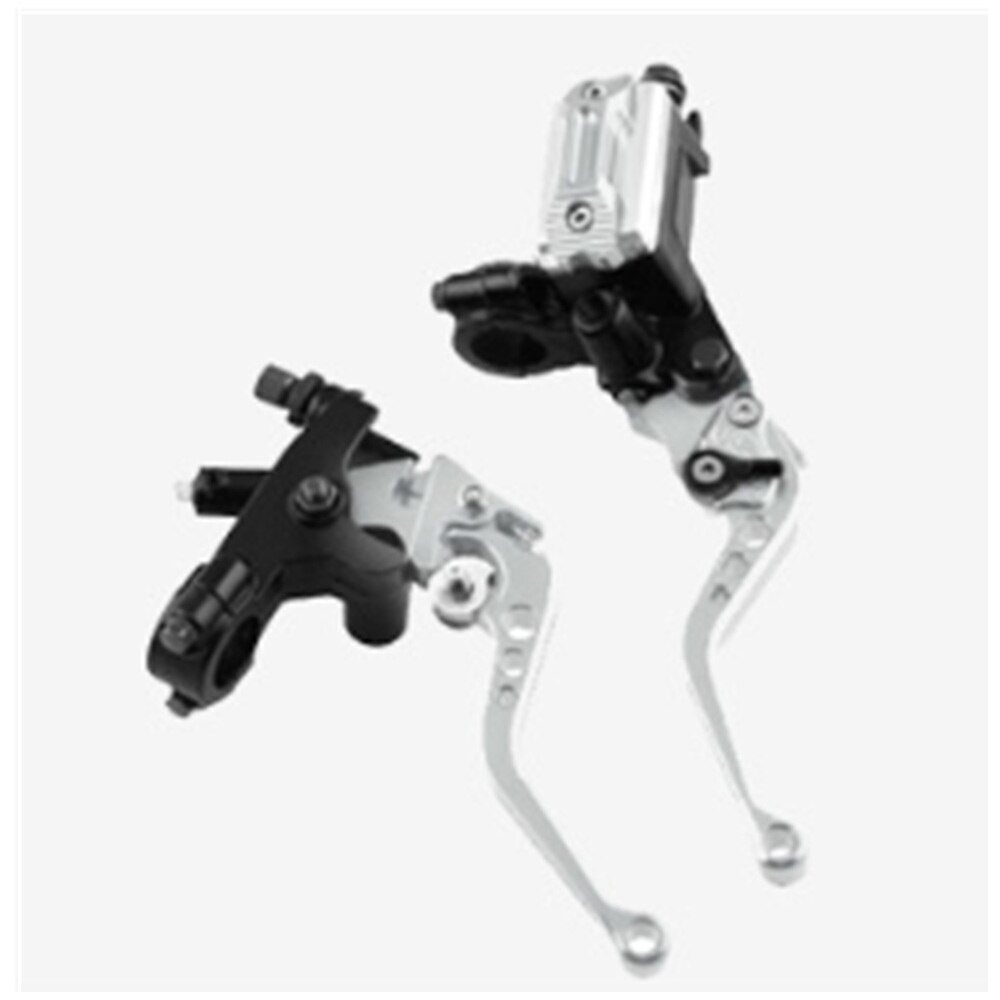 2pcs Universal motorcycle modified hand brake, brake clutch assembly, hydraulic mirror seat hand brake: Silver