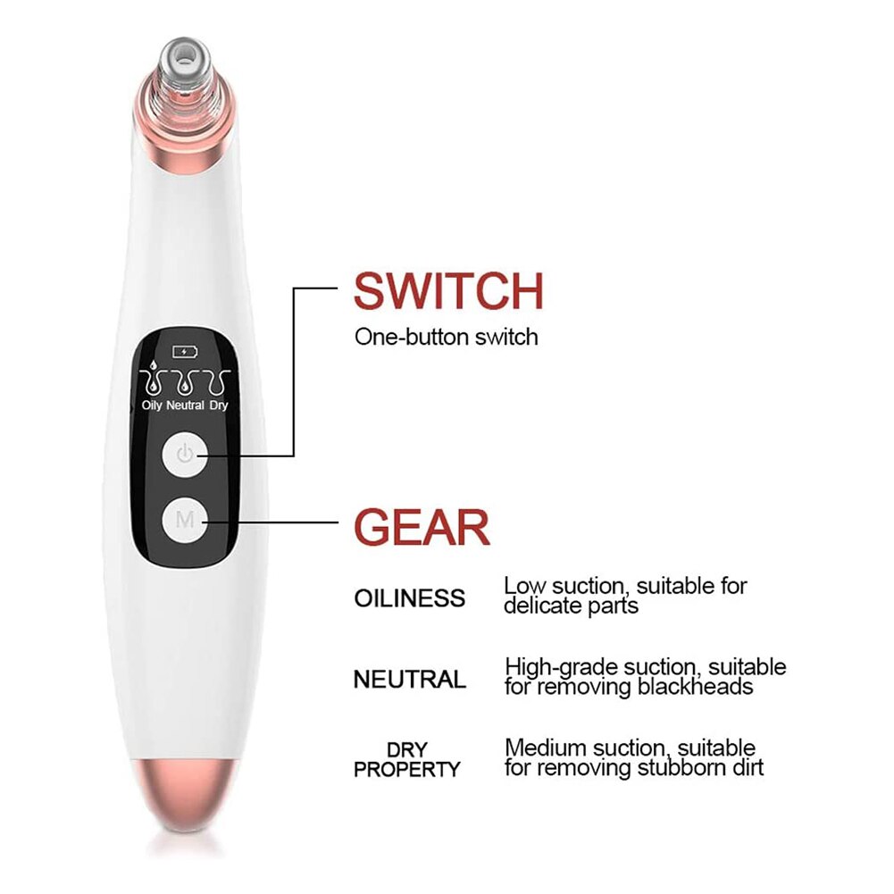 Blackhead Remover Point Noir Electric Acne Vacuum Extractor Suction Tool Black Spots Pore Cleaner Skin Care Facial Clean Machine