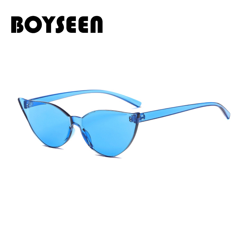 Boyseen retro randloze cat eye zonnebril dames merk 90s trendy kleine groene oranje cat eye zonnebrillen  a003