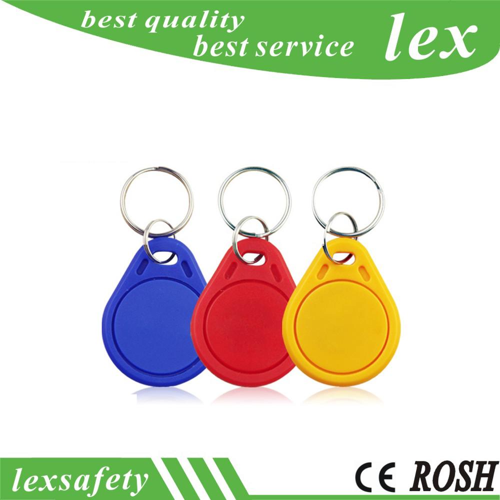 100 pçs/lote hf m1 f08 keyfobs 13.56 mhz iso14443a rfid ic freqüência chaveiro fm1108 cartão passivo botão de controle acesso