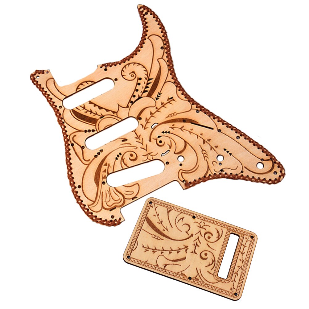 Maple Wood Single Coil Pickguard Pickups and Back Shroud Set for for fender Stratocaster Strat Electric Guitar (GQ301E)