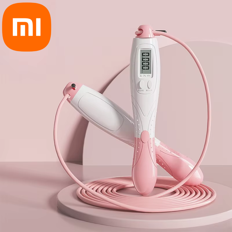 MIJIA Electronic Counting Jumping Rope 360 Rotation Fat Burning Fitness PVC Material Skipping Rope Indoor Sports Jumping Rope: WHITE