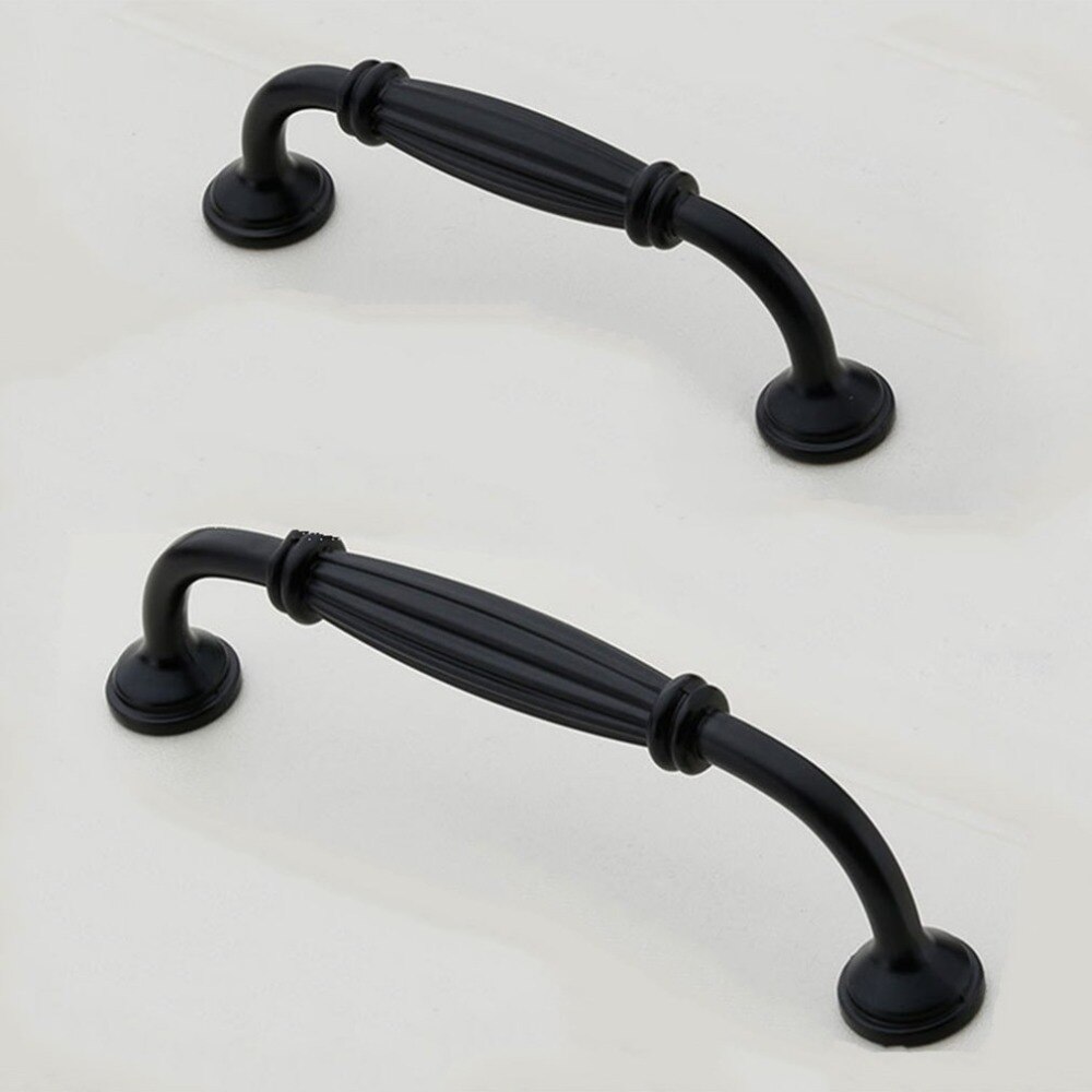 Euro-style Zinc Alloy Matte Black Cabinet Drawer Door Handle Kitchen/Bathroom/Wardrobe Knob Door Hardware Black Door Handles