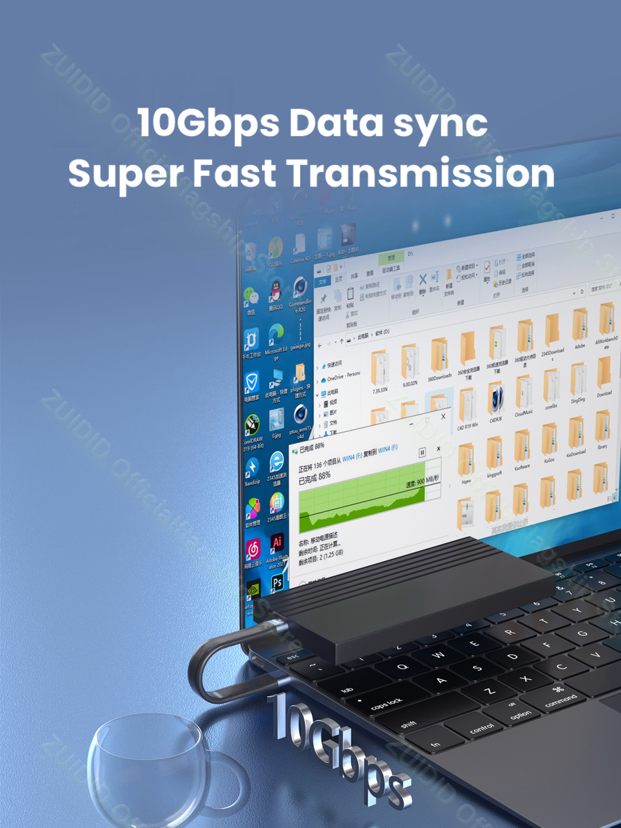 Câble USB 4.0 Gen3 PD 100W 5A, charge rapide, transfert de données, Type C, Thunderbolt 3, 4K @ 60Hz, 40Gbps