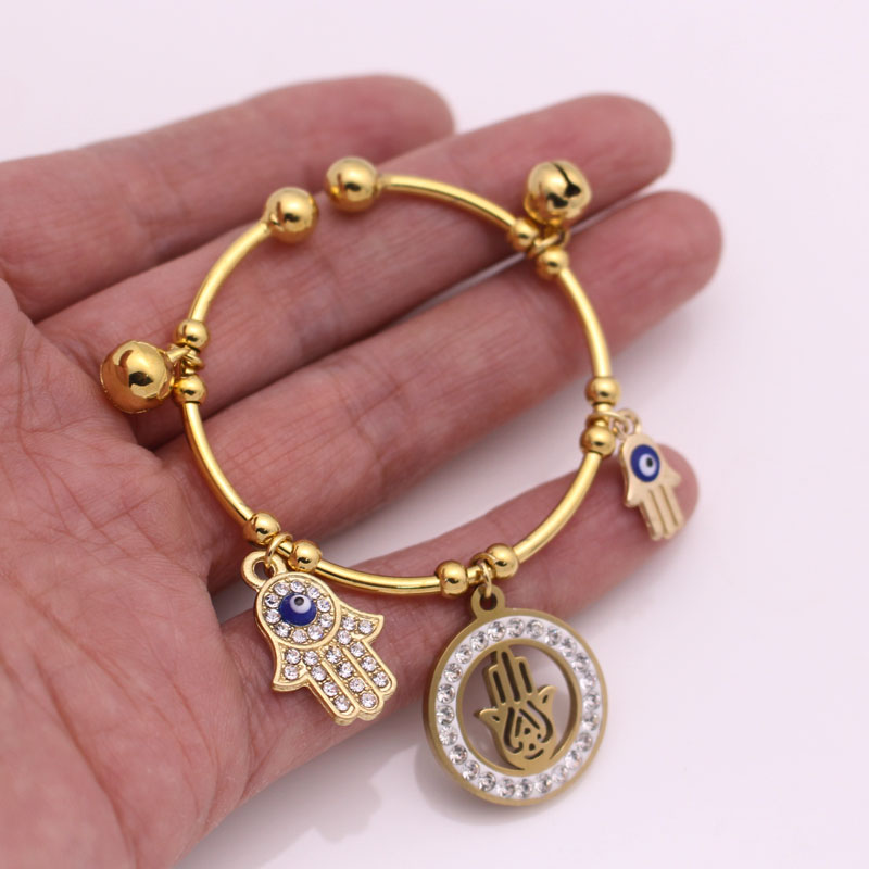 Musulman turc mauvais oeil hamsa main de fatima cuivre bébé enfant Bracelets