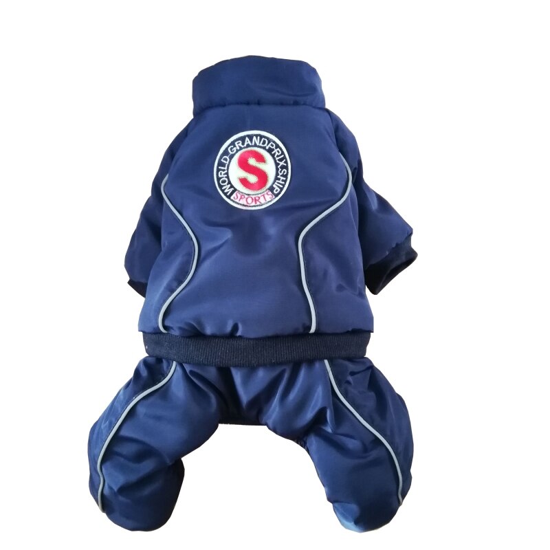 Winter Overall für Hunde Vlies warm Hund Gesamt 2 Farbe Reflektierende Gurte Hund Kleidung XS S M L XL 2XL: Blau / S Brust 42CM