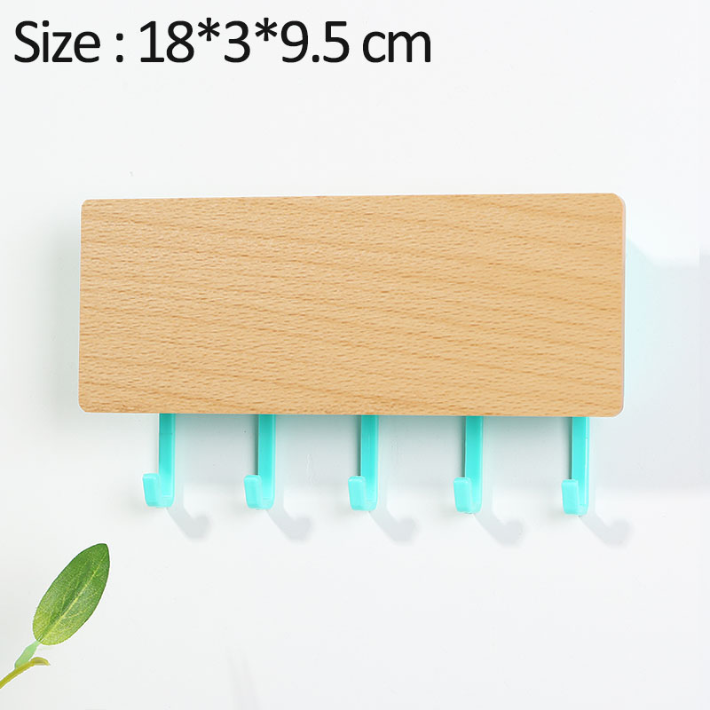 Hooks Storage Rack Key Wooden Hanger Home Decorative Wall Vintage Hallway Room Space Saving Bedroom Door Back Rack: 7