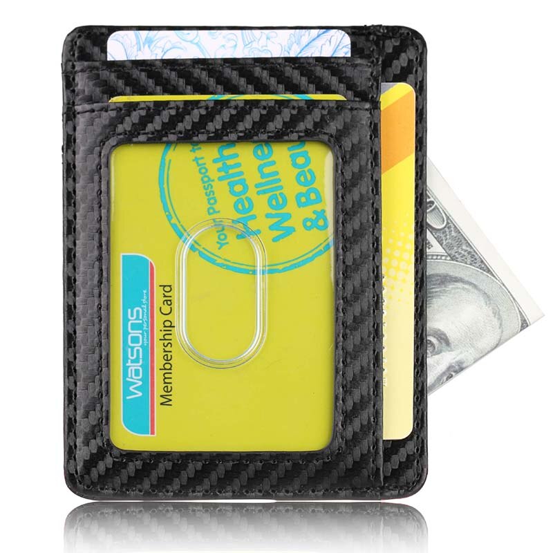 Rfid Men Women Small Bank Travel Leather Business Card Case Slim Lightweight Front Packet Wallet