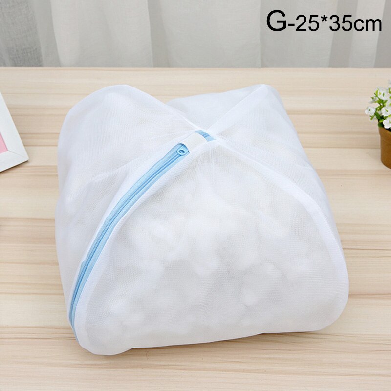 8 Size Mesh Laundry Bag Polyester Laundry Wash Bags Household Laundry Basket Laundry Bags For Washing Machines Mesh Bra Bag: Blue- 25x35cm