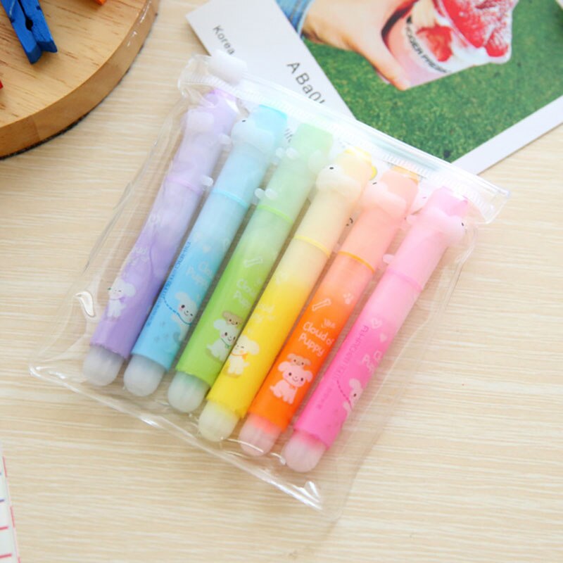 6 Stks/partij Leuke Kawaii 6 Kleur Mini Rainbow M & g Markeerstift Briefpapier Sets Kantoor Schoolbenodigdheden Koreaanse Student