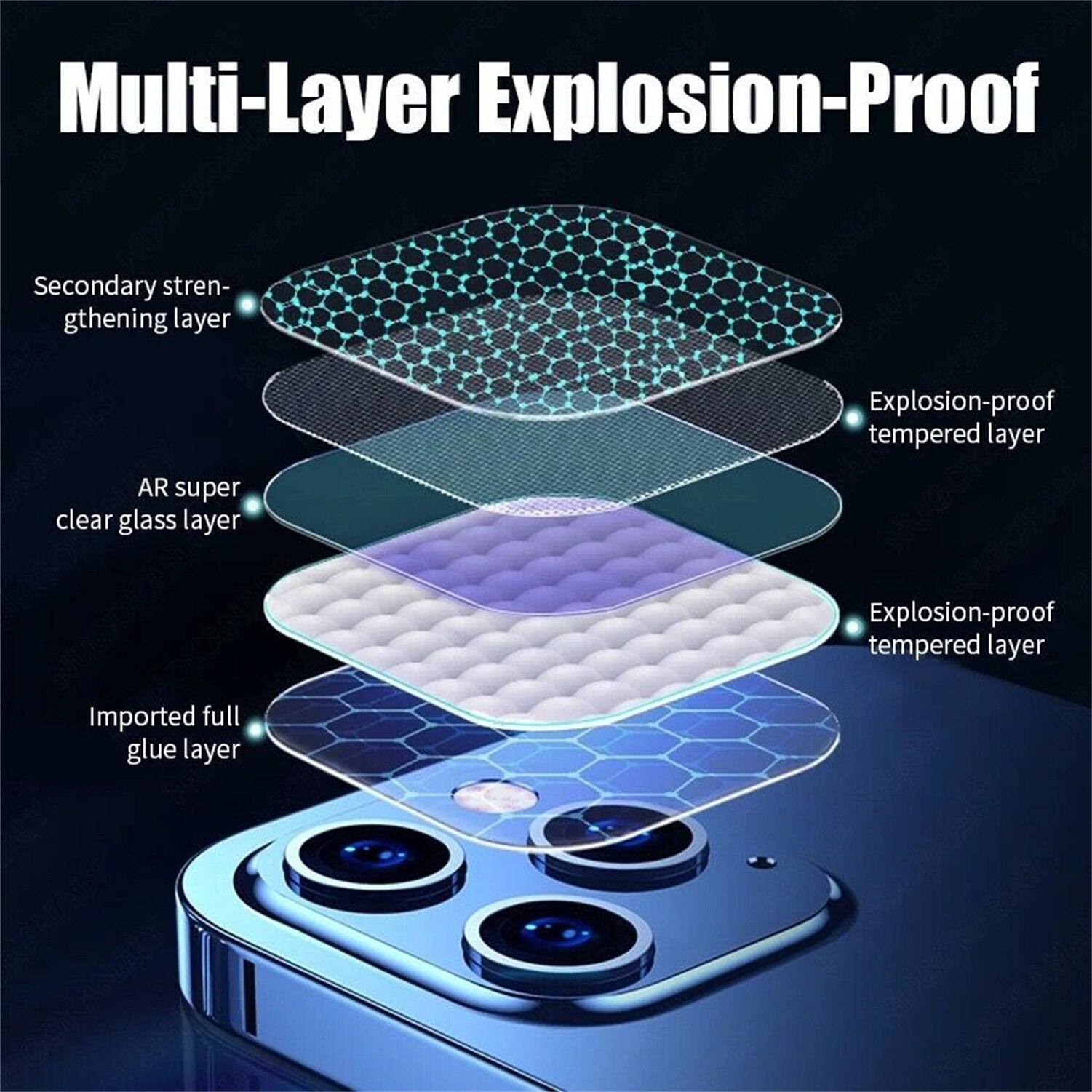 3 pçs filme protetor de tela de vidro para iphone 12 pro max 6.7in câmera lente de vidro temperado protetores de filme de cobertura hd protetor de lente