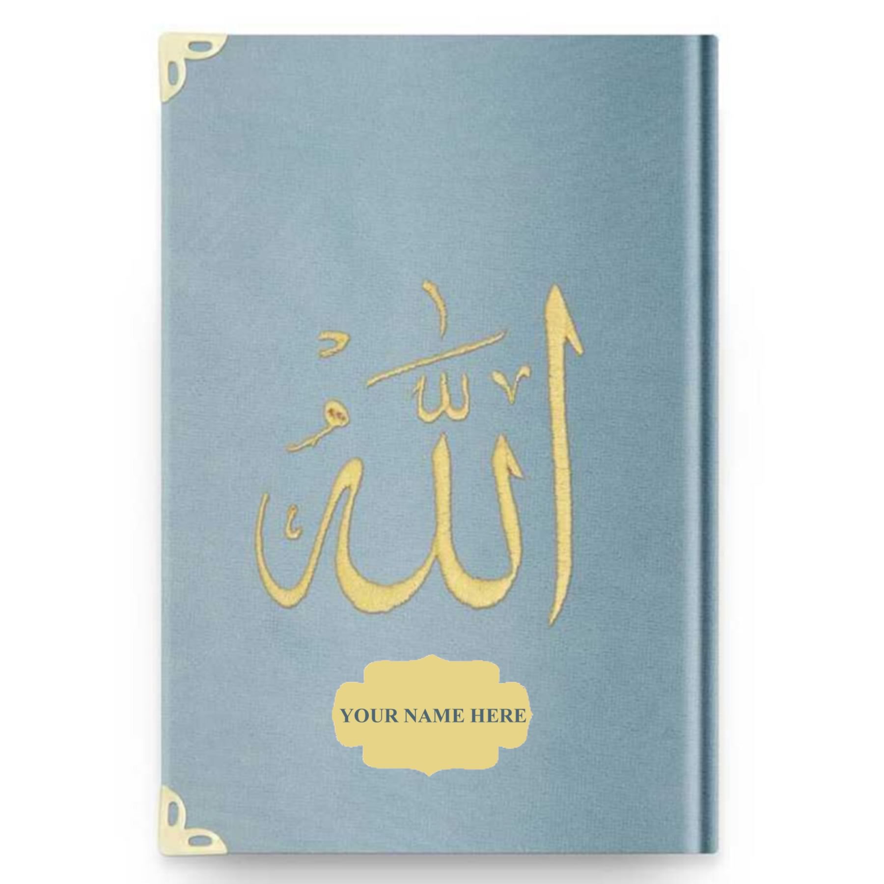 Charity broadcasts custom blue velvet cover holy quran large pocket size embroidered gilt sealed holy bible Lord KF0293: 3
