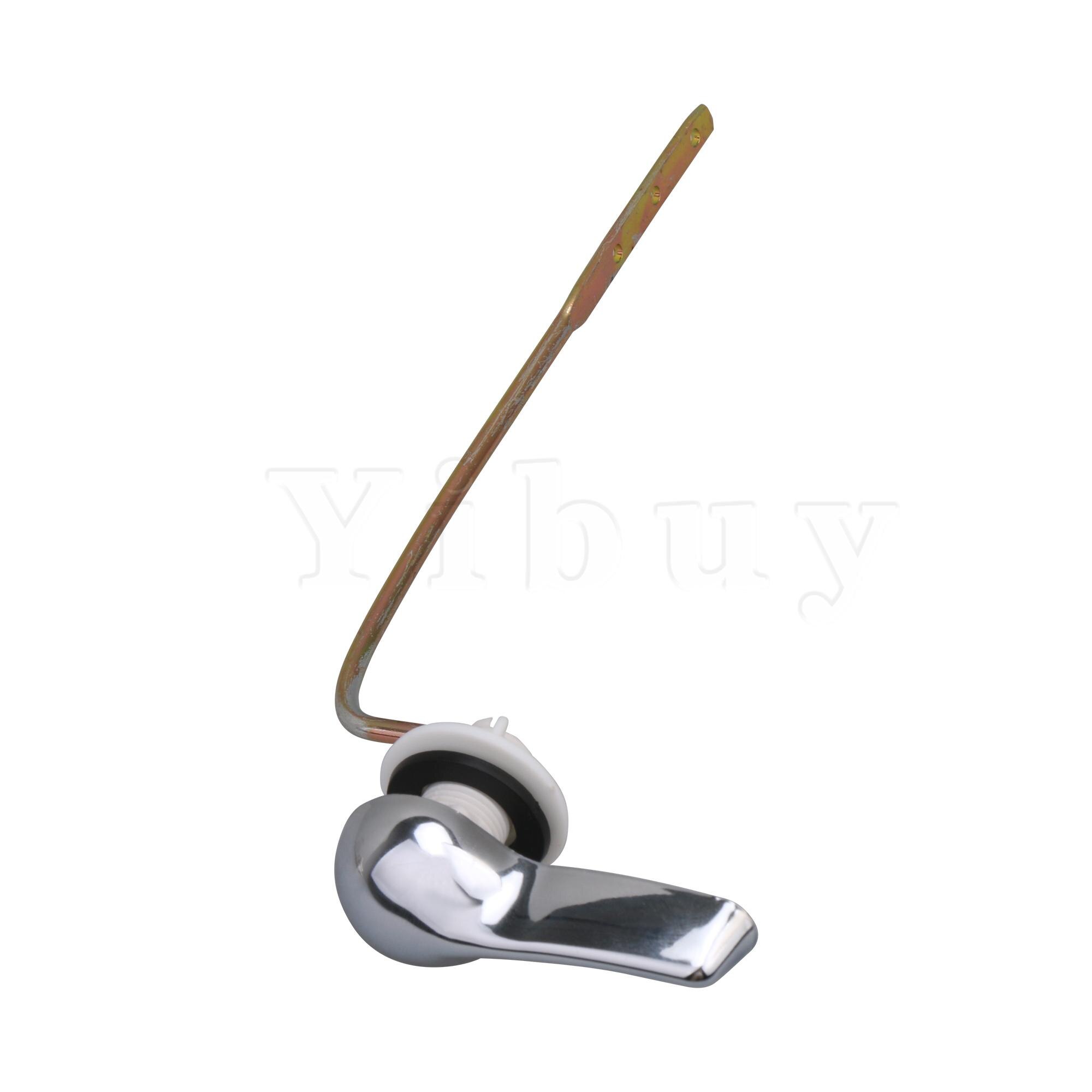 Front Mount Toilet Tank Flush Side Handle Silver Accessories Bent Rod