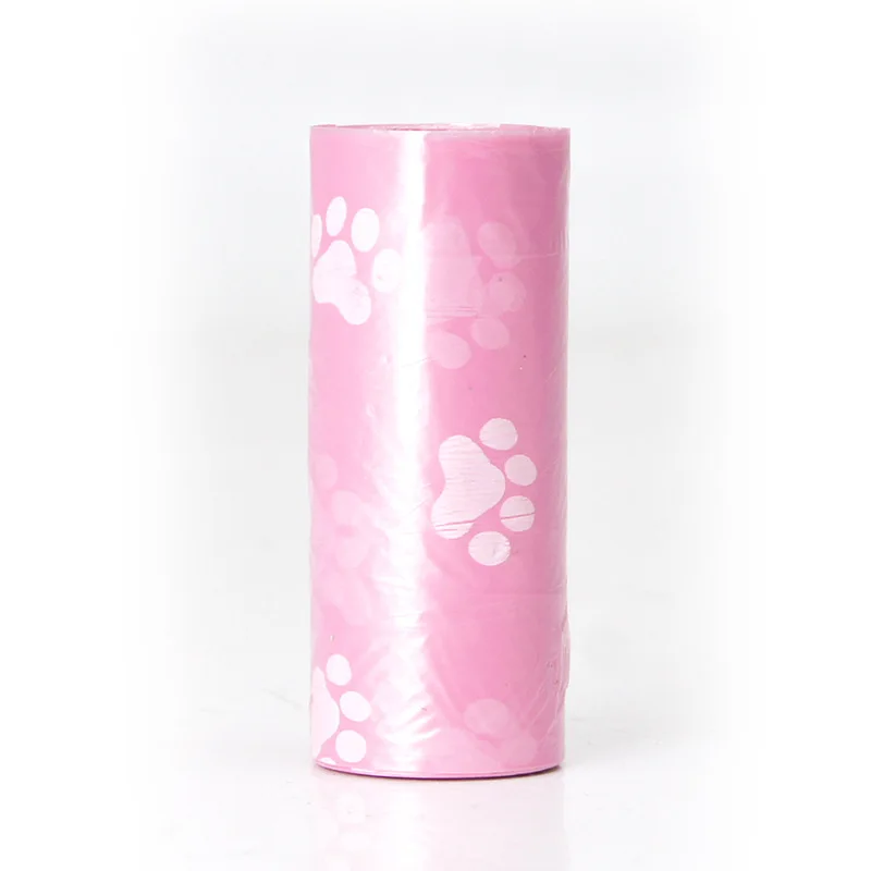 1-10 rullar biologiskt nedbrytbara hundbajspåsar med tryck utomhusrengöringspåse för husdjur, tillbehör för hundsoppåse: 4xl / Rosa