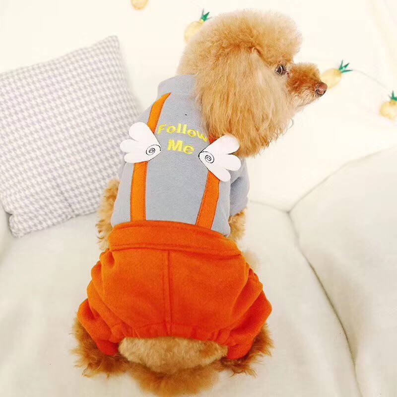 Vinter varm sällskapshund jumpsuit vinkel vingar liten hund overall kläder för yorkies chihuahua husdjur hundar kläder pyjamas husdjursprodukter