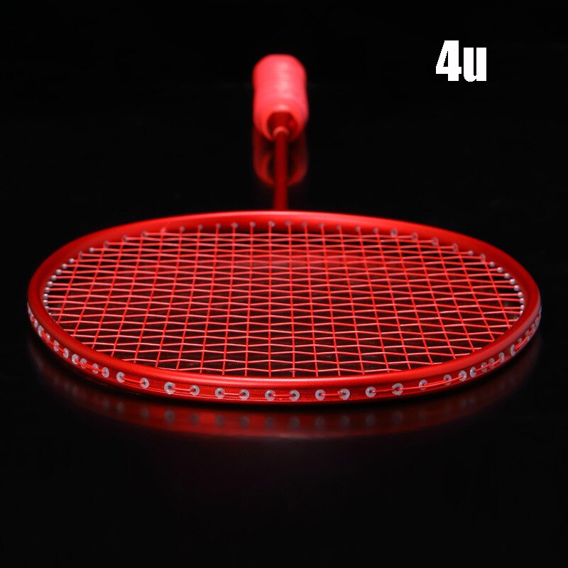 4U/5U Carbon Integrated Badminton Racket Ultra Light Multicolor Single Shuttlecock Racket For Game Training -40: Red 4U