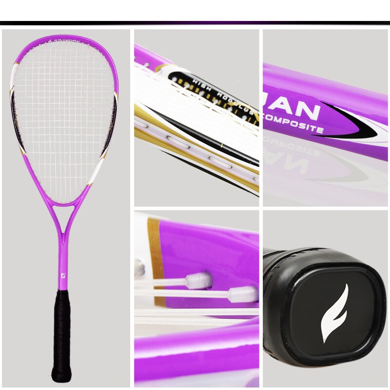 1 Stuk Tieners Professionele Squash Racket Aluminium Koolstofvezel Materiaal Voor Squash Sport Training Beginner Met Draagtas