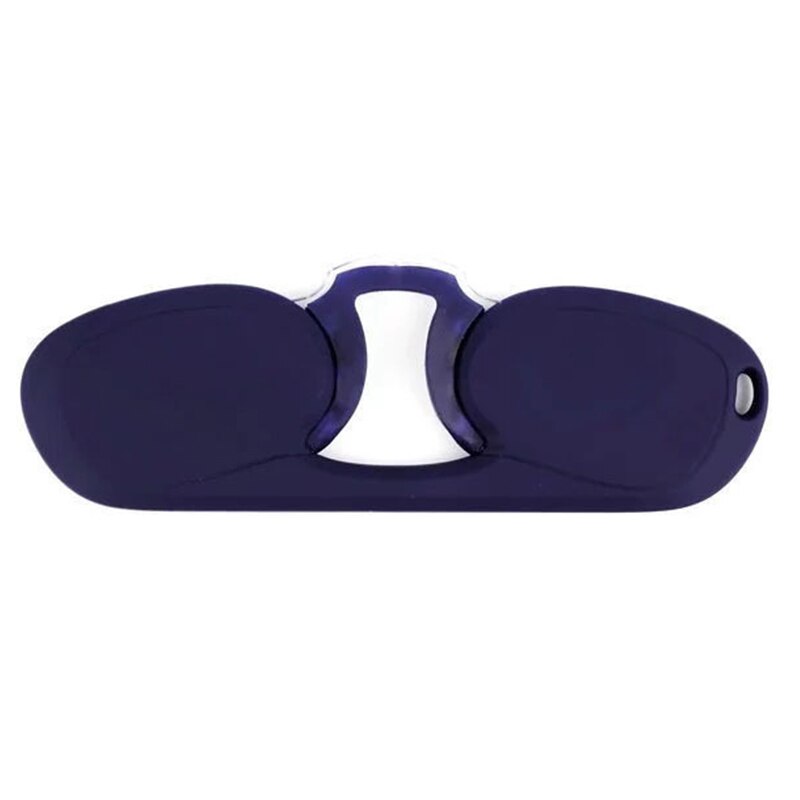 Juli clip neus leesbril mini opvouwbare leesbril heren en dames gemakkelijk mee te nemen met sleutelhanger etui prince-nez glas 5003: +300 / C2 blauw