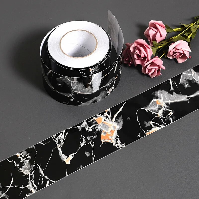 5M Self-Adhesive Baseboard Waterproof Living Room Bathroom Border Rustic Tile Wall Stickers Wallpaper Borders Home Decoration