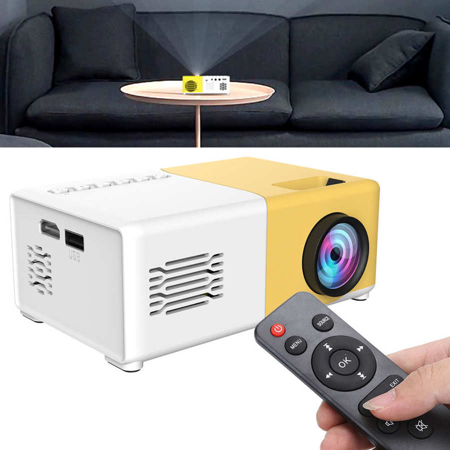 LED Video Projector Home Theater Portable Mini 1080P Projectors Support HDMI USB AV Remote Control for Home Children 100-240V
