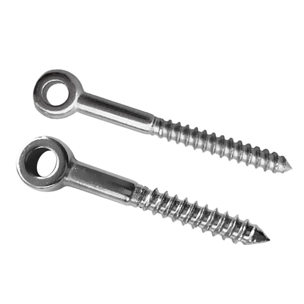 2 Pieces Marine Grade 316 Stainless Steel Threaded Screw Lifting Eye Bolt