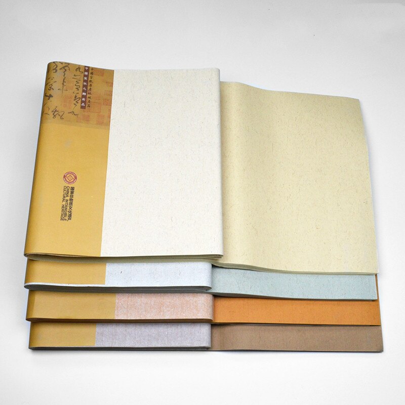 Lange Fiber Batik Rijstpapier Halve Rijp Xuan Papier Seal Script Borstel Kalligrafie Schilderen Praktijk Retro Lange Fiber Hennep papier