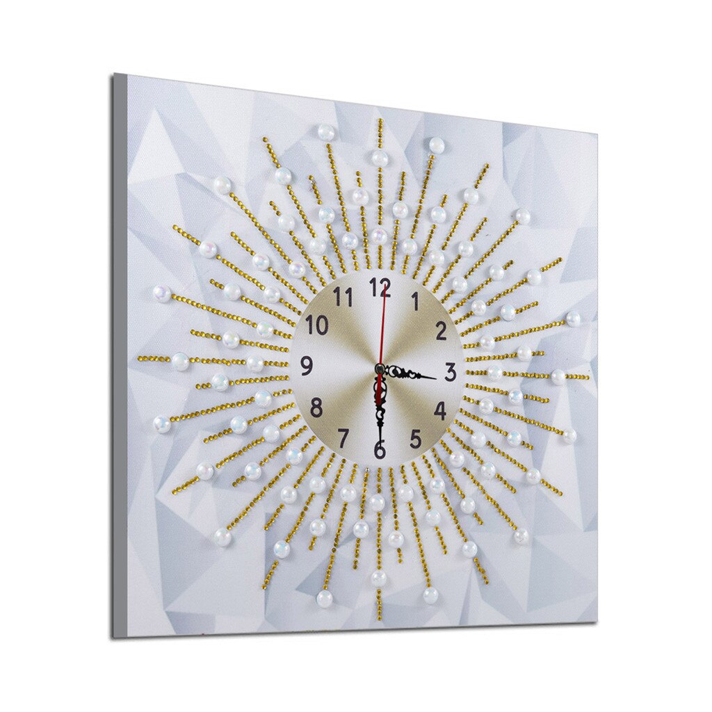 Reloj de pared de punto de cruz con pintura de diamantes Forma especial DIY 5D, manualidades con bordado de diamantes, decoración de lienzo, reloj, recién llegado 325