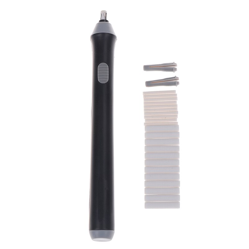 Lápiz eléctrico Kit de goma de borrar a pilas efectos de borrado borrador automático para bocetos con 22 Uds recargas de goma: black