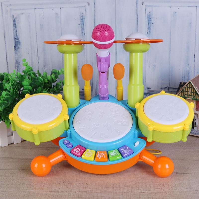 Baby muzikaal drum speelgoed, kinder jazz drumstel, elektronisch percussie muziekinstrument, educatief speelgoed voor kinderen van 3 jaar