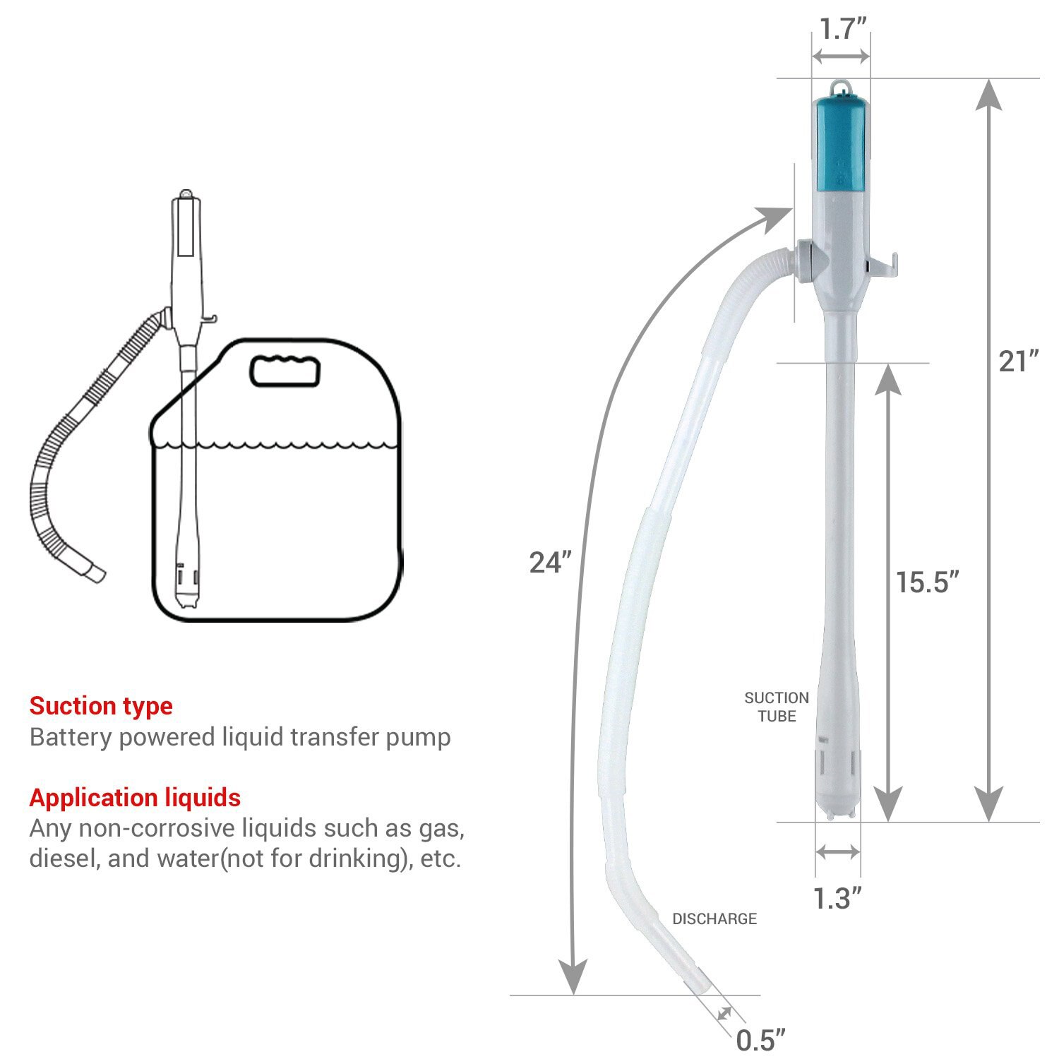 Powered Electric Outdoor Fuel Transfer Suction Pumps Liquid Transfer Water Pump For garden home Camper