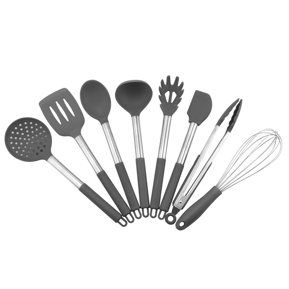 Kitchen Utensil Set 8pcs / Set Cooking Utensils Silicone And Stainless Steel Utensil Set Nonstick Spatula Set Cooking Tool Sets