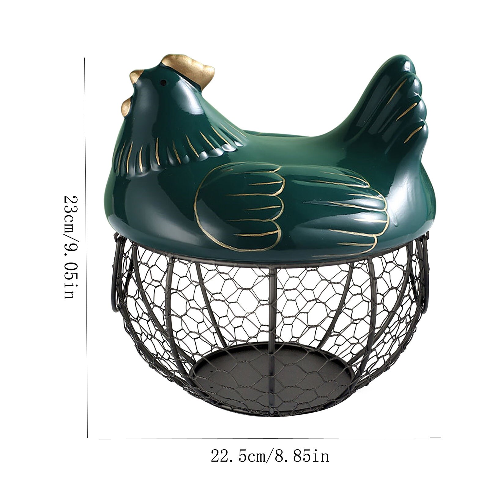 Ceramic Egg Holder Organizer Storage Basket Egg Basket Fruit Container Ceramic Hen Decorative Kitchen Basket Egg Storage