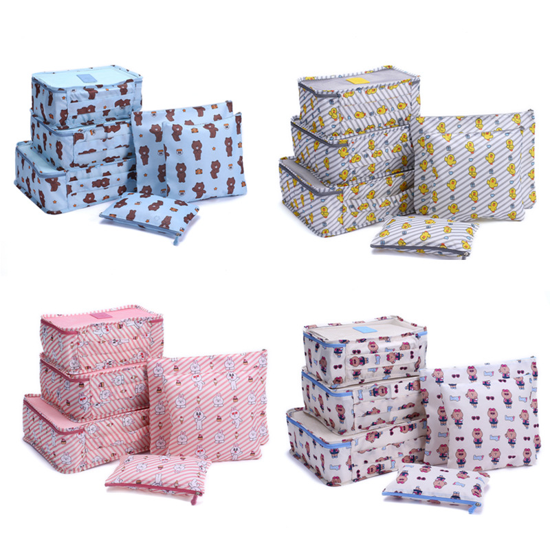 Nouvelle 6 pièces/ensemble valise de voyage sac bagages organisateur vêtements sous-vêtements finition emballage Cube stockage pour valise de voyage