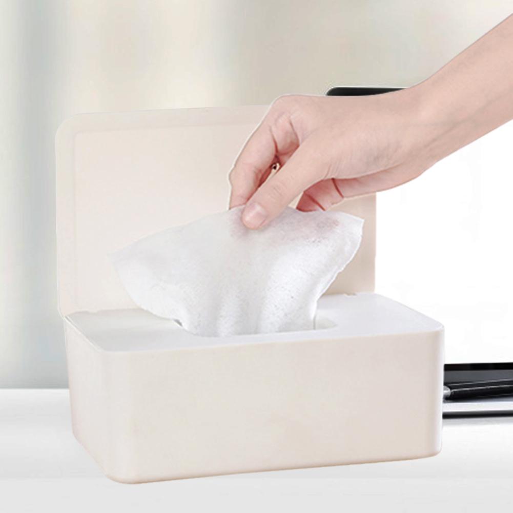 Natte Doekjes Dispenser Houder Tissue Opbergdoos Case Met Deksel Stofdicht Voor Home Office