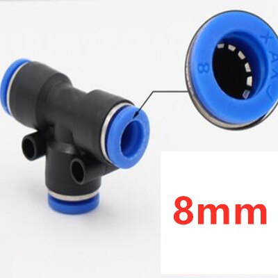 4mm 6mm 8mm 10mm 12mm Pneumatische Slang Plastic 3 Way Tee Quick Connectors Adapters: 8mm-8mm-8mm