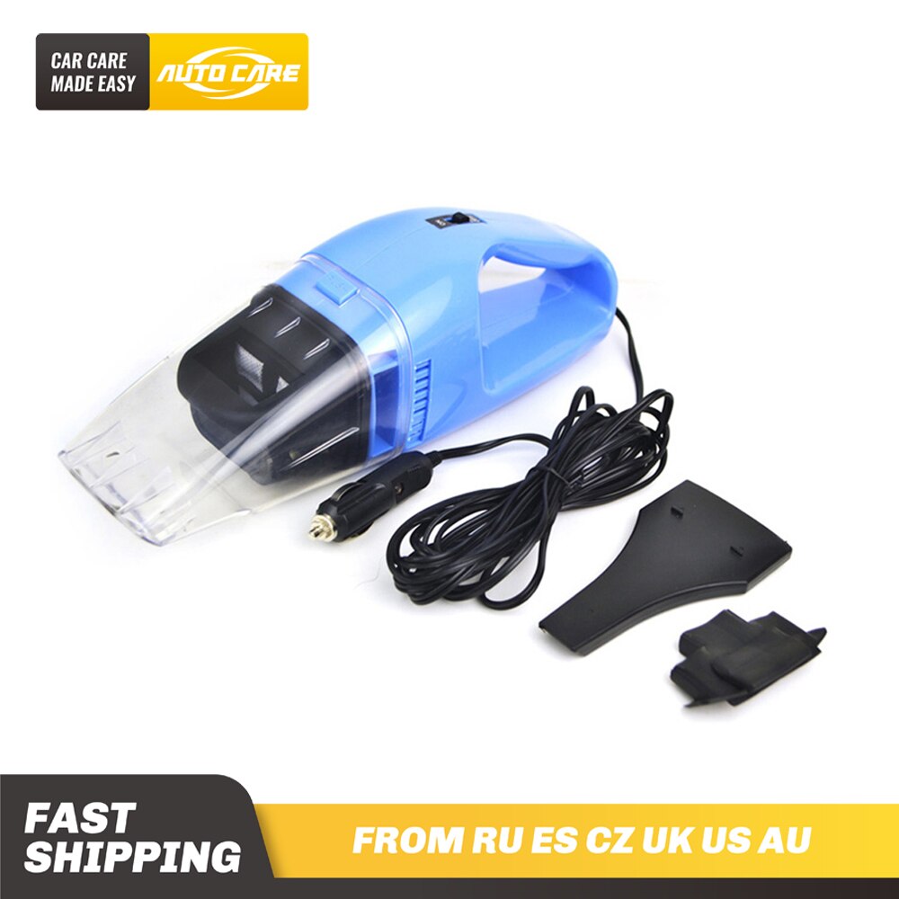 AutoCare Draagbare Auto Stofzuiger Nat En Droog Tweeërlei gebruik 120W Super Zuigkracht 5meter Connector Kabel Handheld auto Stofzuiger
