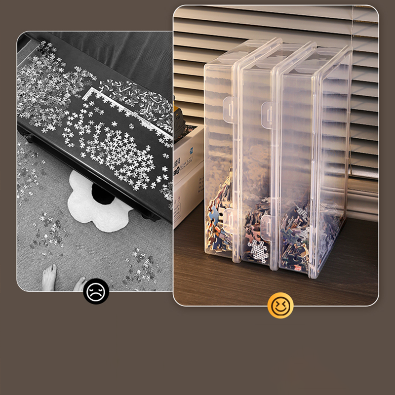 Caja de almacenamiento de plástico transparente con tapa de solapa, organizadores multiusos para manualidades, organizador de suministros de arte, caja de costura para cuentas, lápices, cuaderno