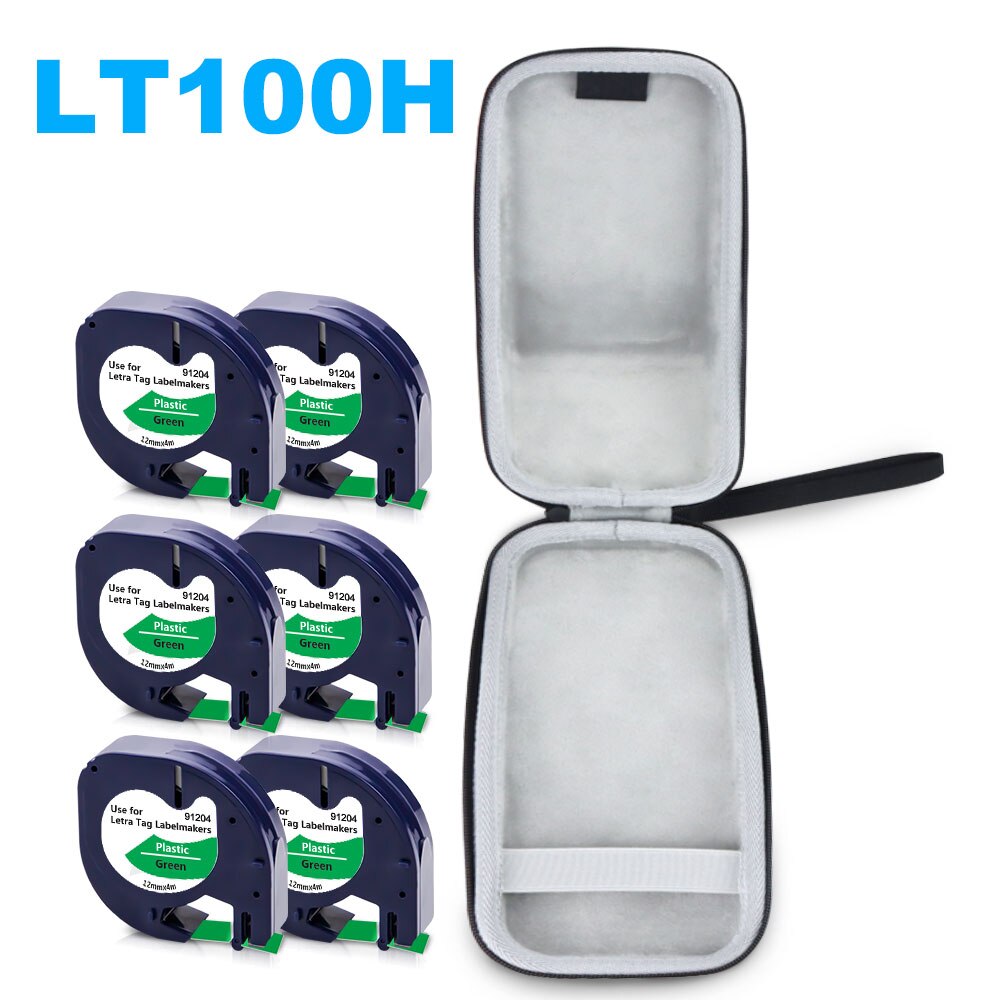 Storage Box DYMO LT100H LT 100H Labeling Machine Case with 6PK Label Tape for Dymo Letratag 12267 91201 91202 91203 91204 91205: 1 Case 6 91204