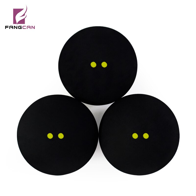 FANGCAN Double Yellow Dot Squash Ball Two Yellow Dots Low Speed Rubber Ball for Tournament Advanced Player