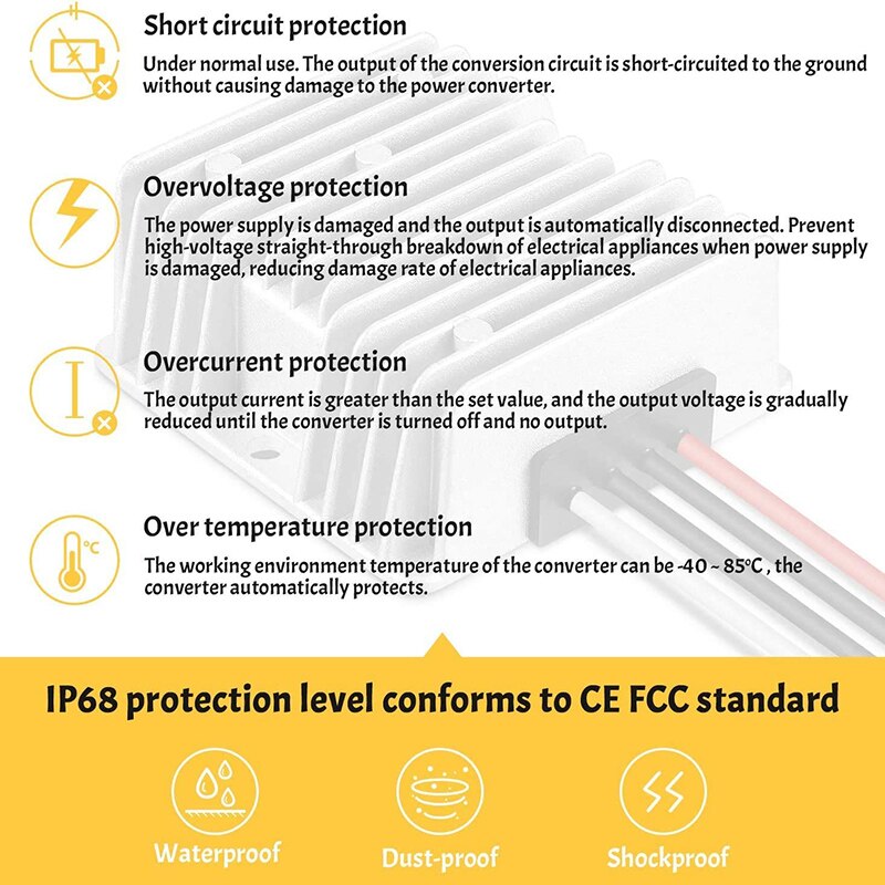 48V Step Down to DC 12V 20A 240W DC/DC Converter Regulator Reducer Power Converter DC-DC Module