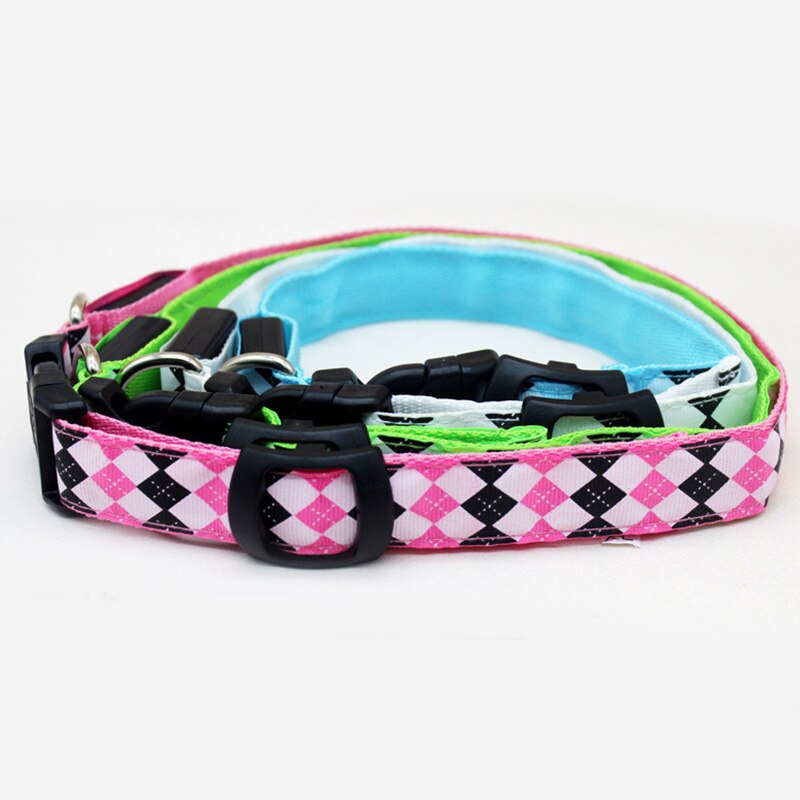 Warning Light Shine Dog collar Nylon LED Colorful Flash Bright for Small medium Dogs Dog Harness Pet Supplies Dog Accessories