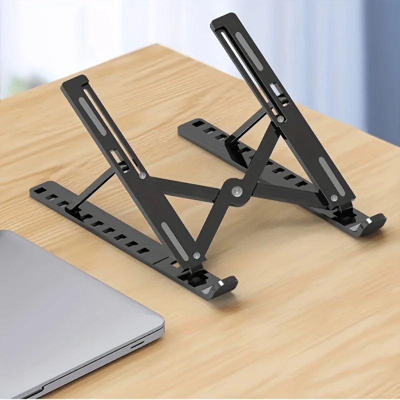 Draagbare kunststof laptopstandaard - Ergonomische hoekaanpassing, lichtgewicht duurzaam Werkruimte Organisatie Thuiskantoorgebruik: Black