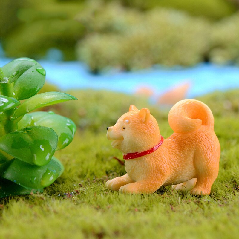 miniature Akita dog resin animal figurines fairy garden modern miniatures home desk decoration living room accessories decor