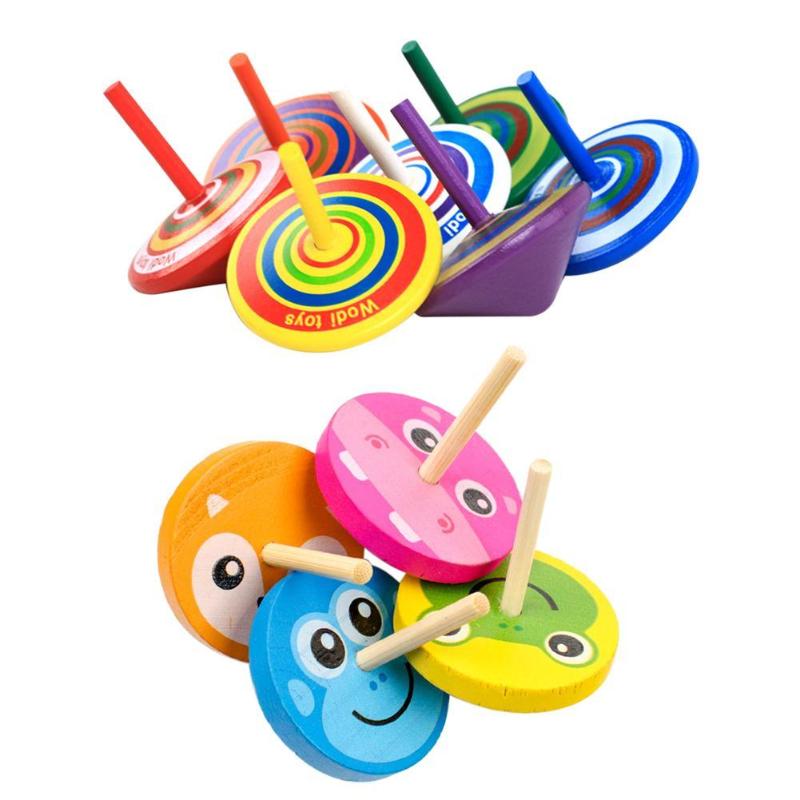 Kinderen Houten Speelgoed Gyro Voor Kinderen Volwassen Relief Stress Desktop Tol Speelgoed Verjaardagscadeautjes Willekeurige Kleur